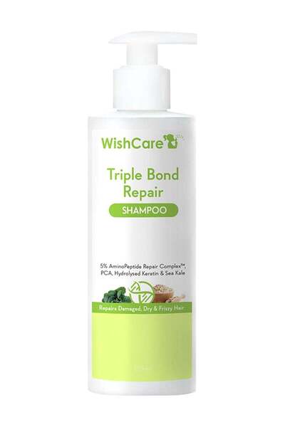 WishCare Triple Bond Repair Shampoo for Dry & Frizzy Hair - 5% AminoPeptide C...