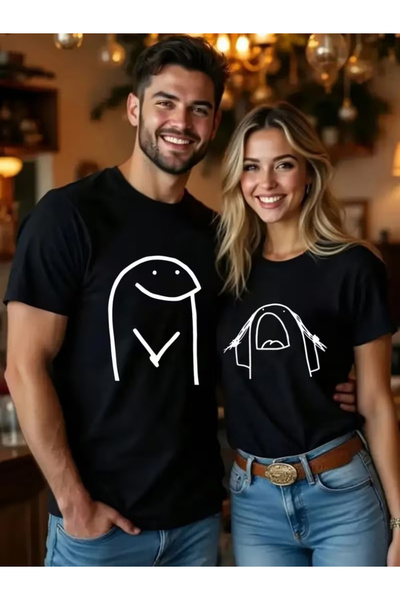 one button Tricou cu imprimeu cu personaje amuzante din desene animate, asort...