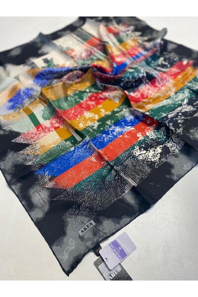 Aker Eșarfă de mătase Tivil 8582713 - 911 Model etnic negru