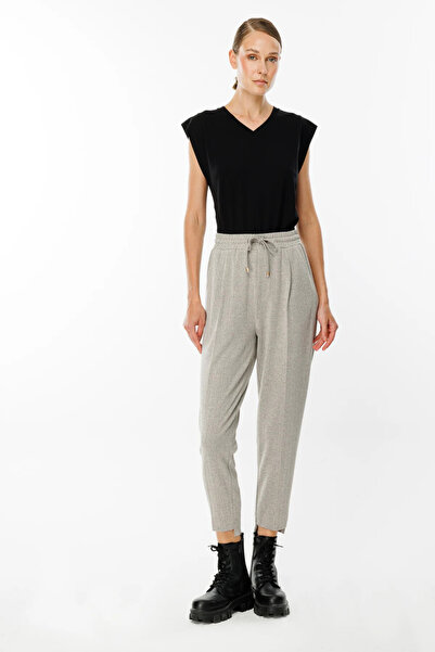 Onteks ON TRİKO Pantaloni cu pliuri în față și talie elastică 44167