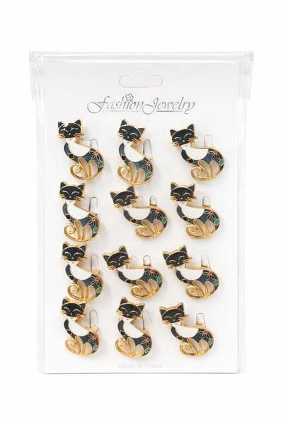 OEM Set of 12 Martisor brooches on presentation cardboard, 17x10 cm, March 1s...