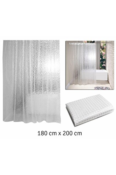 OEM Shower curtain, 3D effect, 12 hooks, 180 x 200cm, grey