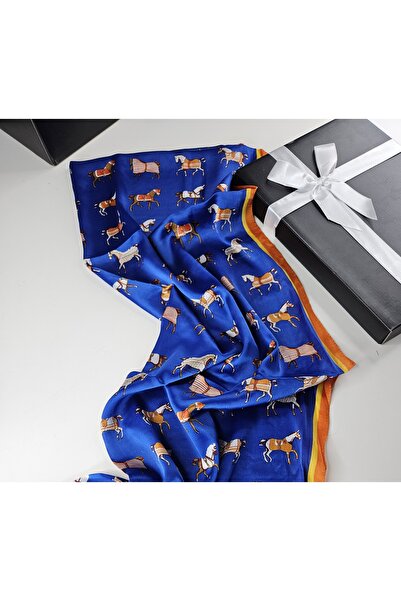 tomrisboutique Luxury Voile Silk Shawl Hijab Foulard Scarf Shawl Horse Patter...