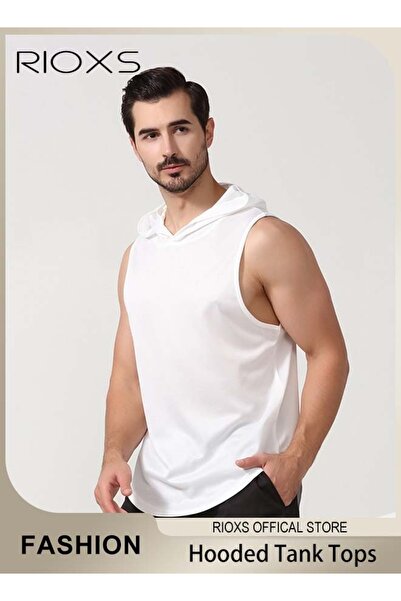 RIOXS Men's Workout Muscle Shirts Sports Training Sleeveless Gym Shirts Fitne...