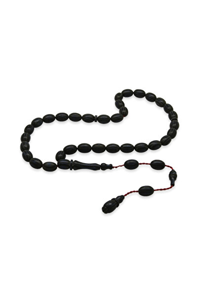 Tesbihane سبحة من خشب الكافور - قطع على شكل حبة - نظام عمل حرفي - لون بنفسجي