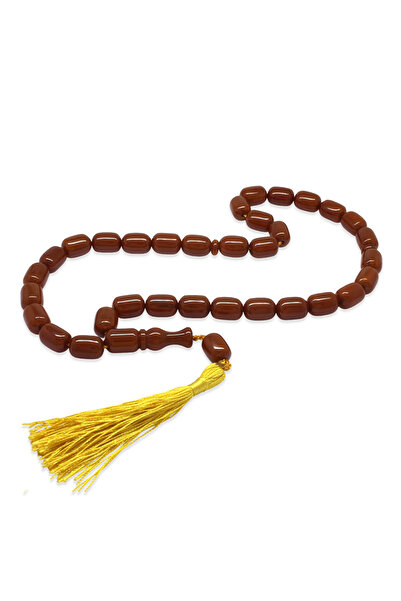 Tesbihane Stick Crimped Amber Prayer Beads - Ottoman Palace Tassels - Maxi Si...