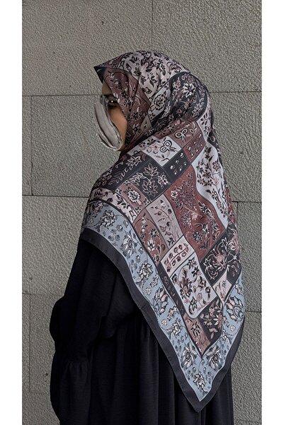 Qalortex Scarf وشاح قطني ناعم بنمط عثماني - أسود