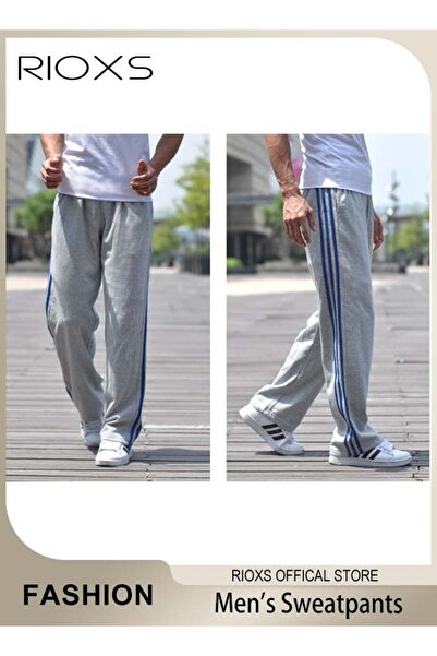 RIOXS Men's Stright Wide Leg Sweatpants, Loose Fit Casual Sports Pants Workou...