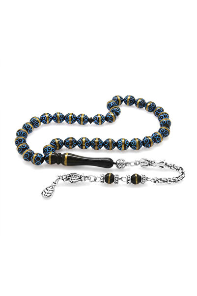 Tesbihane Kuka Tesbih - Non-Tarnish Metal with Albanian Tassels - Black Color...