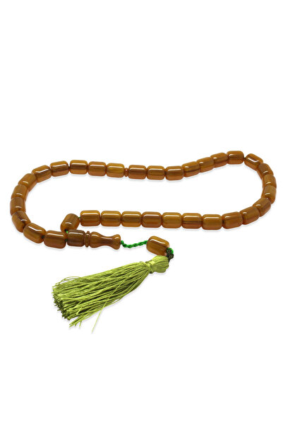 Tesbihane Stick Crimped Amber Prayer Beads - Ottoman Palace Tassels - Maxi Si...