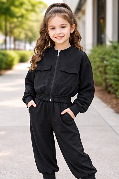 SANTRALBEBE Комплект с джобове и цип отпред за момичета