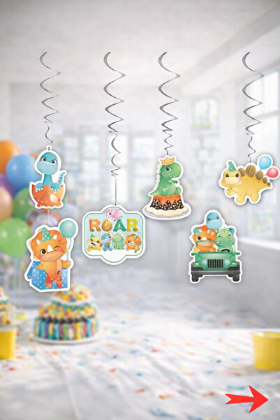 Baloncu Dede Σετ κρεμαστό φωτιστικό οροφής δεινοσαύρων 15 εκ. Διπλής όψης τυπ...