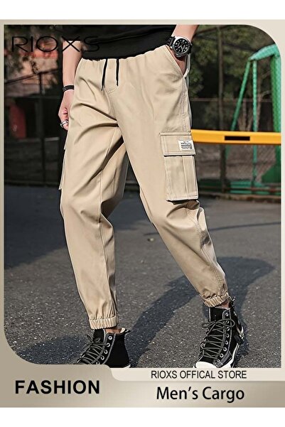 RIOXS Men's Cargo Regular Fit Pants Fashion Trousers Casual Workout Jogging D...