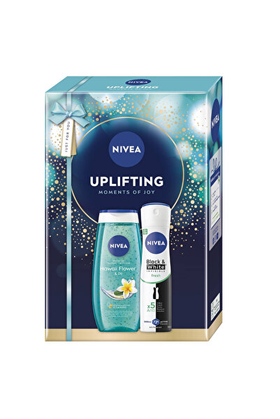 NIVEA Uplifting Care Set - Hawaii Flower Shower Gel & Black & White Antipersp...