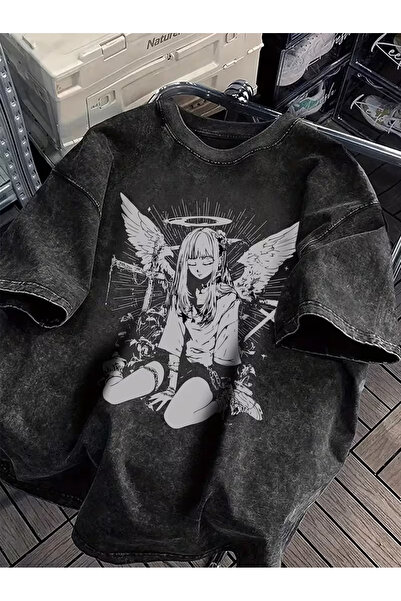 PENTHİLUS Unisex Gothic Portrait Printed Oversized T-Shirt – Artistic Graphic...
