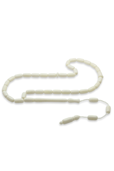 Tesbihane سبحة عظم الجمل - منظمة - لون أبيض - قطع كبسولي