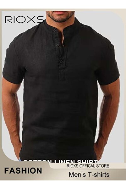 RIOXS Men's Short Sleeve Henley T-Shirts, Slim Fit Casual Button Down Shirts ...