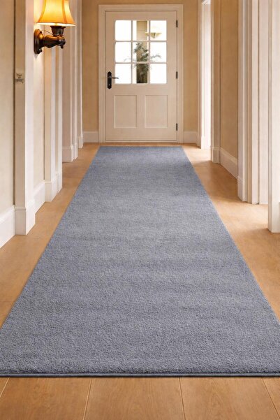 BESELY Koyugri Kaymaz Taban Özel Ölçü Peluş Yıkanabilir Yumuşak Tüylü Halı Yo...