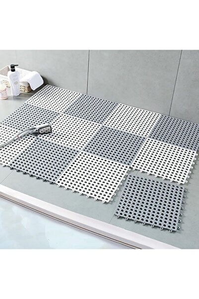 Arabest Non Slip PVC Bath Mat, Square Splicing Bathroom Mat with Drain Holes,...