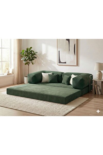 BH BABY HOME Modern Lego Modüler Koltuk - Fitilli Kadife Geniş Uzanma Koltuğu...