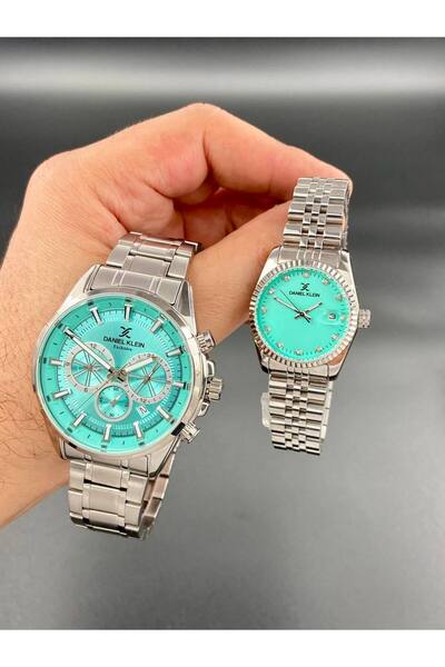 Daniel Klein Gümüş Turkuaz Renk Erkek Kadın Kol Saati