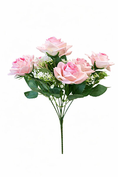 OEM Special artificial bouquet with 7 velvety roses, white flowers and leaves...