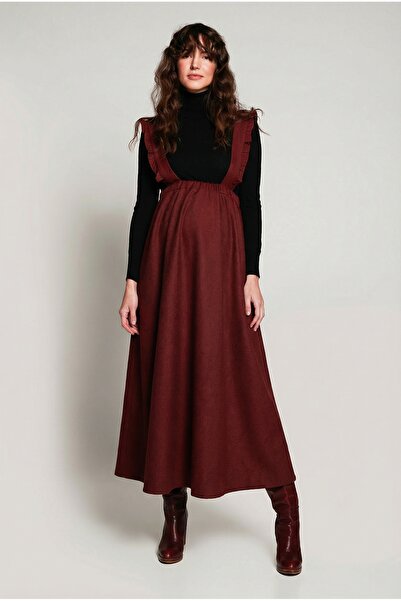LYN MAMA Maternity Salopet Dress - Burgundy