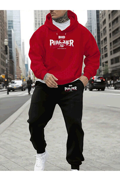 ELAN WEAR Special Printed Hooded Tracksuit Set - Hooded Sweatshirt Bottom Top...