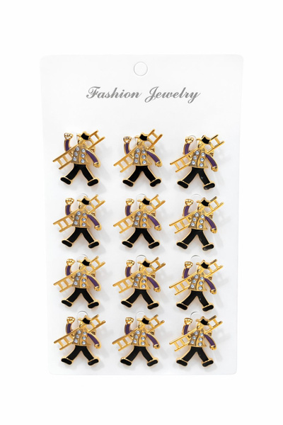 OEM Set of 12 Martisor brooches on presentation cardboard, 17x10 cm, March 1s...