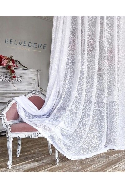 Belvedere Frequent Pleats Elegant Knitted Tulle Curtain