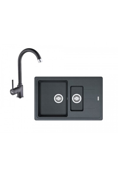 Franke Fragranite Sink Package BFG 651-78 + Pola Black Faucet