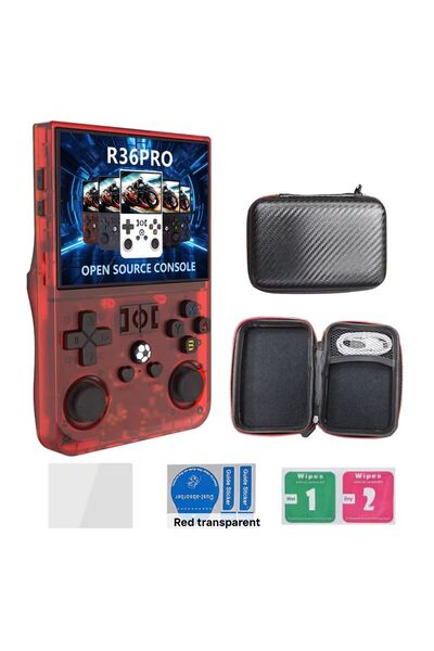 CRK TECH R36 Pro Retro Oyun Konsolu 3.5 Inç 21.000 Oyun + Çanta+Cam Lunix IPS...
