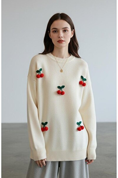 Rabiossa Women's Design Cherry Sweater Imported