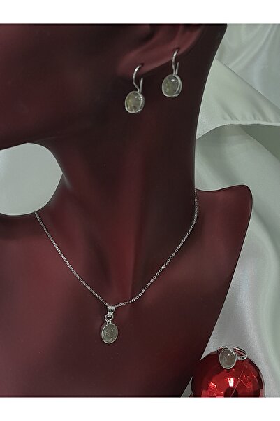 GenelTedarik Rutilli Kuvars Taşlı 925 Ayar Gümüş Elişciligi Kolye & Küpe & Yü...