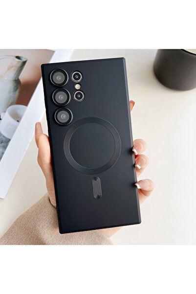 bovinox Samsung Galaxy S21 Ultra Uyumlu MagSafe Mıknatıslı Lens Korumalı Mat ...