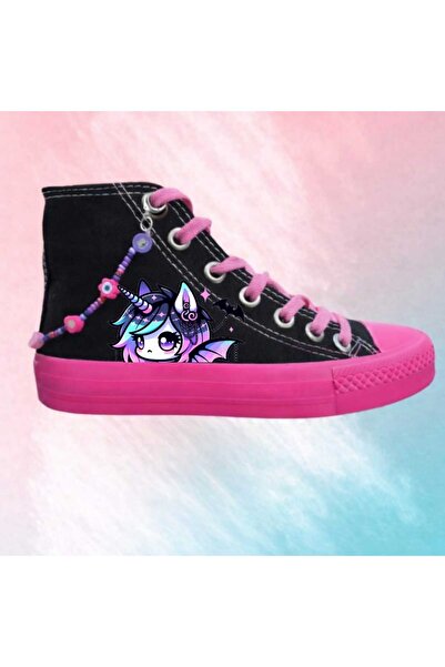 lias desing mor at cu imprimeu negru roz talpă cu mărgele detaliu adidași cop...