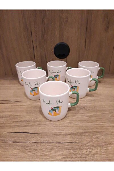 Keramika Kupa 6 Pieces 8 cm Green with Mottles