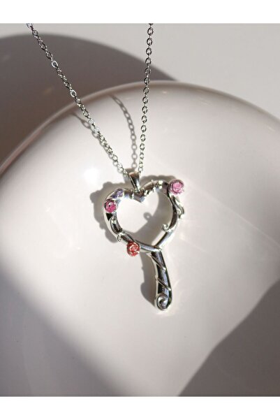 Reorah Collection Diamond Chateau Çiçekli Kolye - Gümüş Renk