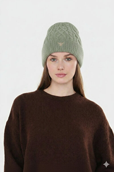 NSRKNİTWEAR Unisex Hair Braid Patterned Knitwear Beanie