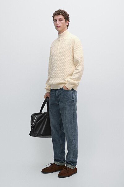 Massimo Dutti Fermuarlı dik yaka triko kazak