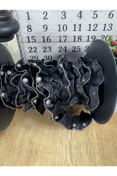 jasmina store taşlı top zincir işlemeli saten şerit aksesuar