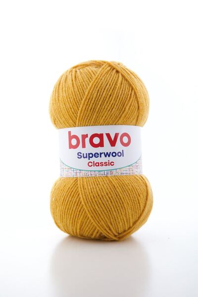Bravo Süperwool Classic 012 Lână pentru tricotat muștar Lână Acrilic 100 gr 2...