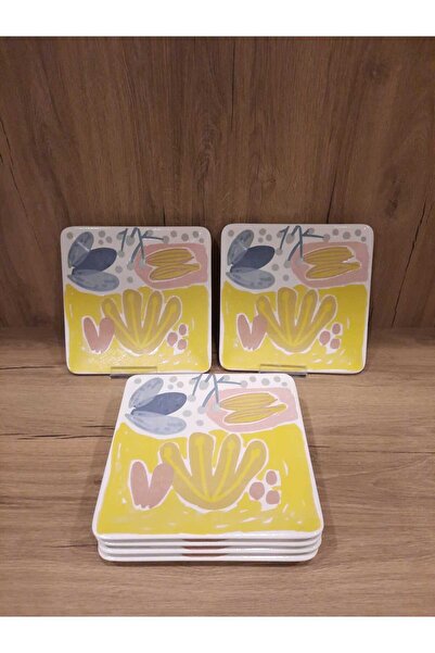 Keramika Kare Pasta Plate 6 Pieces 20 cm Patterned Printed