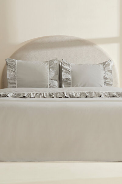 Karaca Home Set cuvertură de pilota dublă Viento 100% bumbac gri