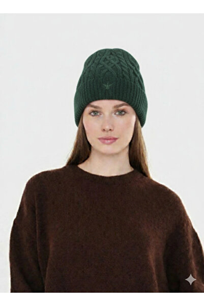 NSRKNİTWEAR Unisex Hair Braid Patterned Knitwear Beanie