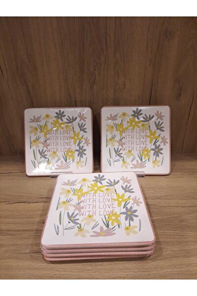 Keramika Kare Pasta Plate 6 Pieces 20 cm Patterned Printed