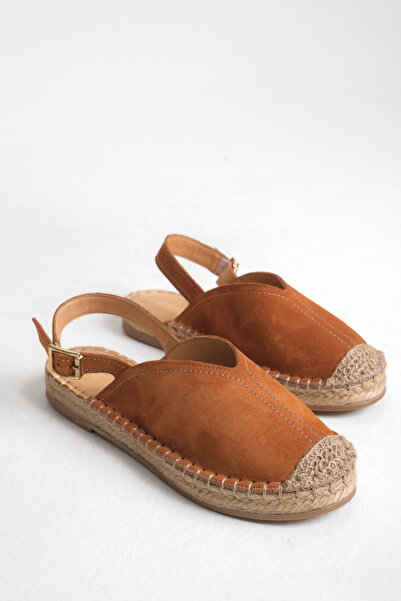 STARK SHOES Kadın Hakiki Deri Süet Espadril Sandalet