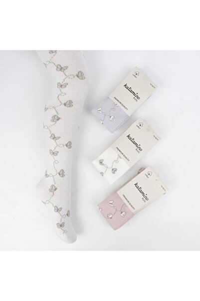 Ugly Duck Butterfly Detail Girls' Tights - Powder