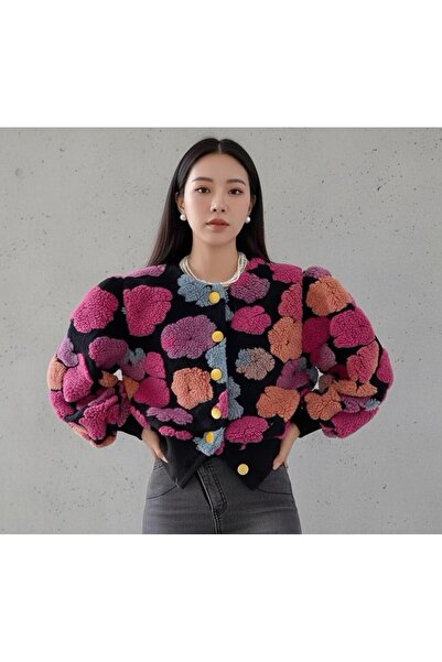 Rabiossa Women's Design Flower Patterned Sweater