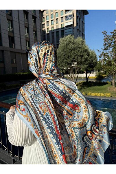 tomrisboutique Luxury Shawl Silk Hijab 4 Seasons Double Sided Paisley Ethnic ...